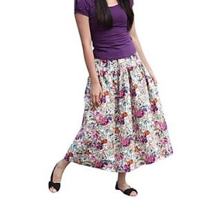 Womens Long Maxi Floral Printed Bohemian Folk Elastic Skirts
