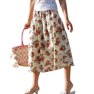 Womens Long Maxi Printed Folk Elastic Skirts