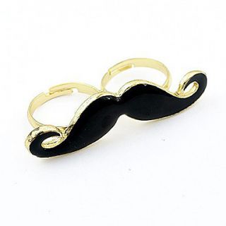 Ravier Womens Vintage Black Moustache Pattern Ring