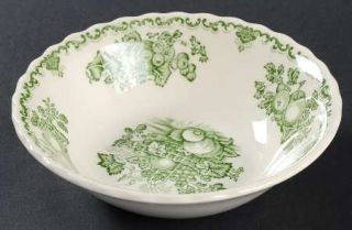 Masons Fruit Basket Green Coupe Cereal Bowl, Fine China Dinnerware   Green Frui