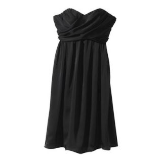 TEVOLIO Womens Plus Size Satin Strapless Dress   Ebony   24W