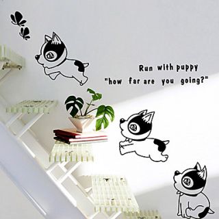 Cartoon Running Puppy Wall Stickers