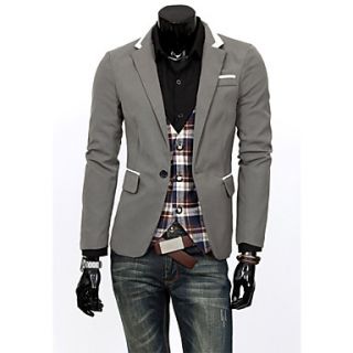 Cocollei mens casual bodycon suit (Gray)