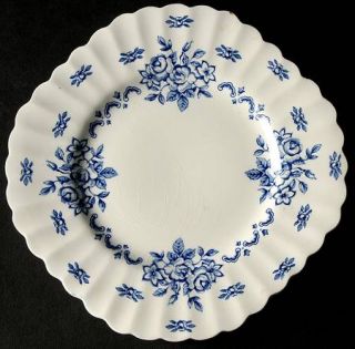 J & G Meakin Chatsworth Blue Square Dessert Plate, Fine China Dinnerware   Blue