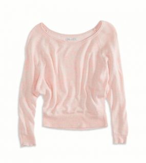 Pink AE Cropped Raglan Sweater, Womens XXL