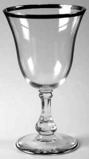Glastonbury   Lotus 98 3 Water Goblet   Stem#98,Platinum Band&Trim