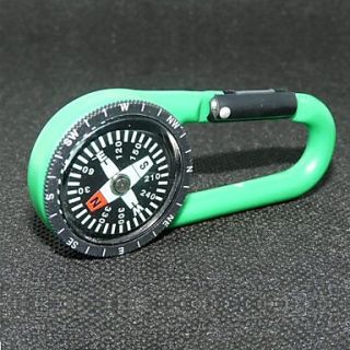 Outdoor Portable Plastic Carabiner Compass   Green