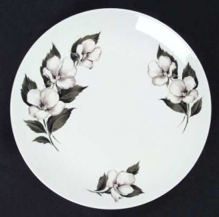 Homer Laughlin  White Flower Luncheon Plate, Fine China Dinnerware   Rhythm Shap