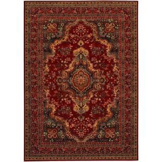 Old World Classics Kerman Medallion Rug (53 X 76) (100 percent New Zealand semi worsted woolContains latex YesPile height 0.28 inchesStyle IndoorPrimary color BurgundySecondary colors Antique cream, black, burnished rust, navy and sagePattern Floral