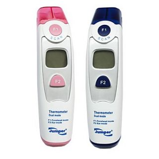 LCD Digital Infrared Ear Forehead Thermometer (32.0 42.2℃/89.6–107.9 F, 0.1℃/F, 2AAA Battery)