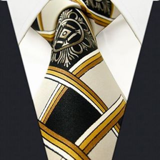 Mens Business Multicolor Pattern Silk Necktie
