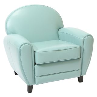 Best Selling Home Decor Furniture LLC Teal Blue Leather Cigar Chair   258602