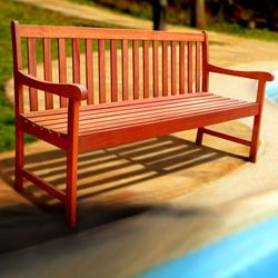 Outdoor Wood Nobi 5 Foot Bench (FSC eucalyptus Finish Natural wood Weather resistant Unaffected by all variations in weather, especially resistant to damp conditions for combating insect attacks and decay Dimensions 35 inches high x 24 inches wide x 62