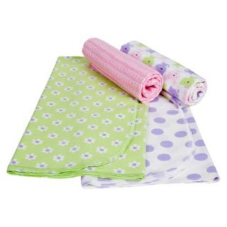 Gerber Onesies Newborn Girls Baby Blanket   Pink/Purple/Green