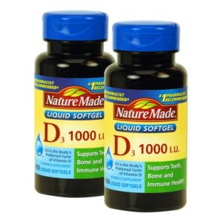 Nature Made Vitamin D 1000 iu Softgels (2 pack)   200 count