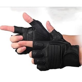 Mens Fashion Fingerless Black Motorcycle Gloves