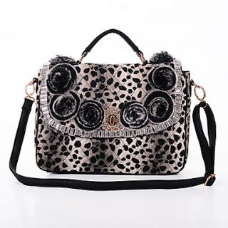 NPSJ Womens Fashion Screen Color Leopard Print Cony Hair Ultra Large Capacity Tote 04 15