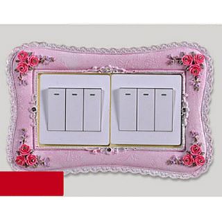 European Style Wave and Rose Resin Double Light Switch Stickers