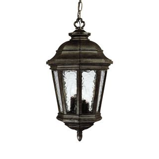 Barrington Collection Hanging Lantern 4 light Outdoor Black Coral Light Fixture