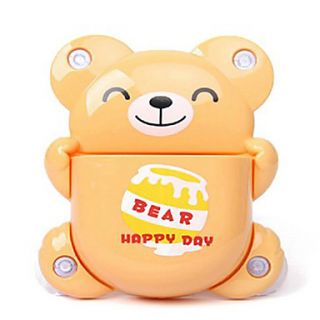 PP Bear Shaped Tooth Brush Holder, Random Color W13cm x L16cm x H2cm