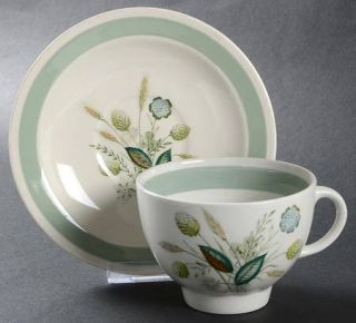 Enoch Wood & Sons Clovelly Flat Cup & Saucer Set, Fine China Dinnerware   Celado