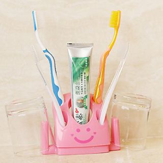 Extended Pattern Plastic Toothbrush Holder with 5 holes, L6cm x W9.5cm x H13.5cm