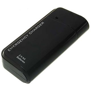 Portable Emergency Battery Charger with USB Cable for iPod/iPhone (Black)