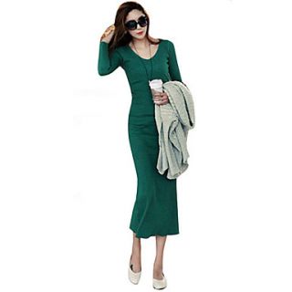 Xuanran Womens Pure Color Green Dress