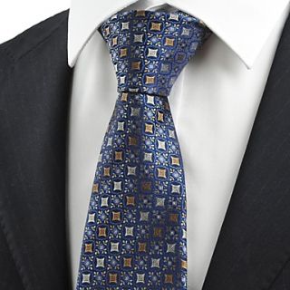 Tie Brown Blue Bohemian Floral Checked Novelty Formal Mens Tie Suit Necktie