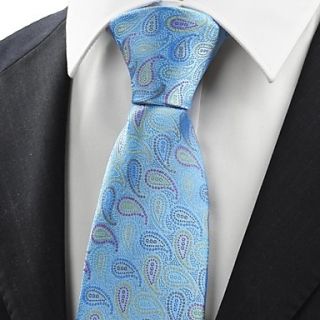 Tie Colorful Paisley Blue Mens Tie Necktie Wedding Party Holiday Prom Gift