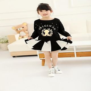 Girls Round Collar Leaf Two Pieces Clothing Set