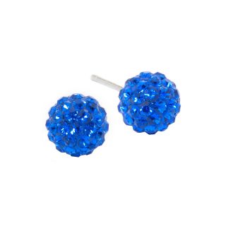 Bridge Jewelry Blue Crystal Ball Stud Earrings