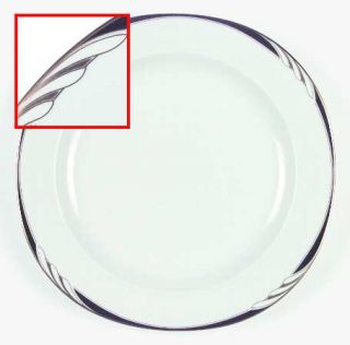 Mikasa Omega White/Black Dinner Plate, Fine China Dinnerware   Black Edge With W