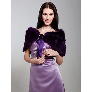 Faux Fur With Sashes/ Ribbons Special Occasion Shawl