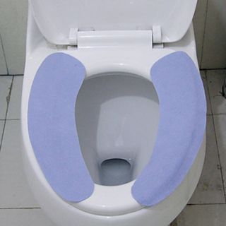 Sticky Type Warm Velvet Toilet Cushie Random Colour, L37cm x W9.5cm x H1cm