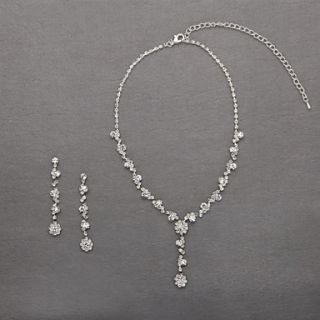 Shining Czech Rhinestones Alloy Plated Wedding Jewelry Set,Including Necklace And Earrings