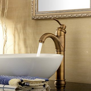 Antique Inspired Bathroom Sink Faucet   Antique Brass Finish