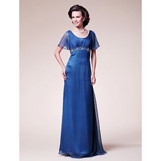 A line Scoop Floor length Chiffon Mother of the Bride Dress