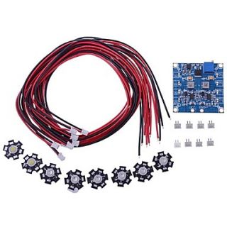 RC LED Flashing Light/Night Light w/LED Board and LED Extension Wire for Octocopter (8 pcs)
