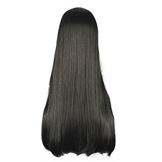 High Quality Cosplay Synthetic Wig Harajuku Style Lolita Black Full Bang Long Wig