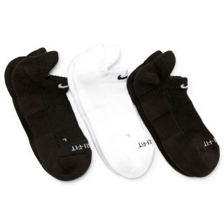 Nike Dri FIT 3 pk. No Show Socks, Blk/wht/blk, Womens