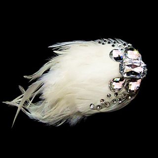 Gorgeous Feather With Rhinestones Wedding Headpiece
