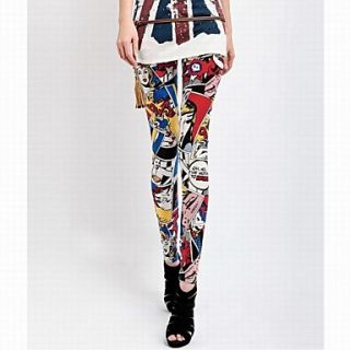 Fashion Personality Graffiti Printing of Ninth Pants