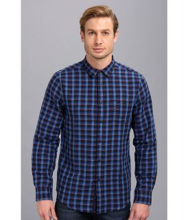 Ben Sherman Long Sleeve Double Cloth Check Shirt Mens Long Sleeve Button Up (Blue)