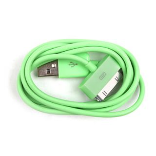 Colorful Sync and Charge Cable for iPad and iPhone (Green, 100cm Length)