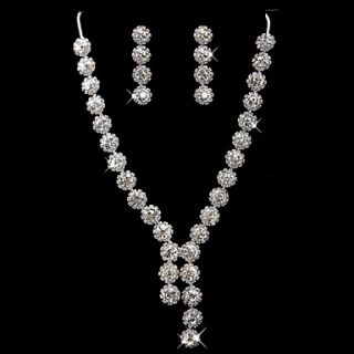 Alloy With Rhinestones Wedding Jewelry Set,Including Necklace And Earrings