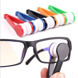 Mini Microfiber Glasses Eyeglasses Cleaner Cleaning Clip (Random Color)