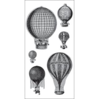 Doodlebug 4x9 Cling Stamp hot Air Balloons