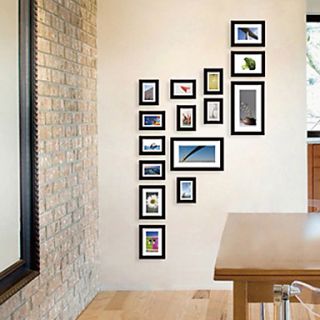 Black Photo Wall Frame Collection   Set of 15