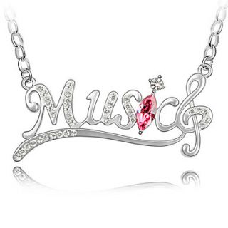 Music Crystal With Platinum Plating Necklace (More Colors)